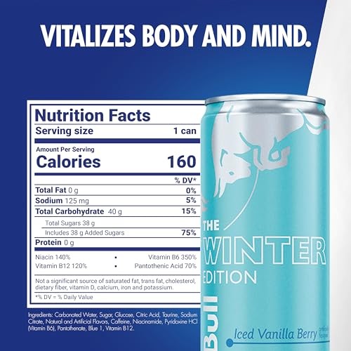 Red Bull Winter Edition, Iced Vanilla Berry Energy Drink, 12 Fl Oz