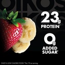 Oikos Pro Strawberry Banana Cultured Dairy Drink, 23 Grams of Protein, 0g Added Sugar, Just Delicious High Protein Snacks, 7 FL OZ Bottle