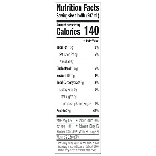 Oikos Pro Strawberry Banana Cultured Dairy Drink, 23 Grams of Protein, 0g Added Sugar, Just Delicious High Protein Snacks, 7 FL OZ Bottle