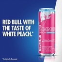 Red Bull Sugar-Free White Peach Summer Edition Energy Drink, with 114mg Caffeine Plus Taurine & B Vitamins, 12 Fl Oz Can