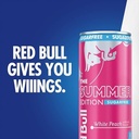 Red Bull Sugar-Free White Peach Summer Edition Energy Drink, with 114mg Caffeine Plus Taurine & B Vitamins, 12 Fl Oz Can