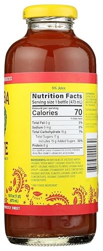GUAYAKI Organic Strawberry Hibiscus Yerba Mate, 16 FZ