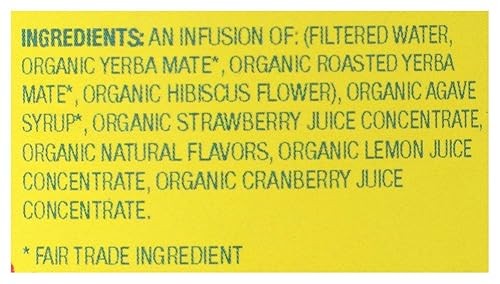 GUAYAKI Organic Strawberry Hibiscus Yerba Mate, 16 FZ