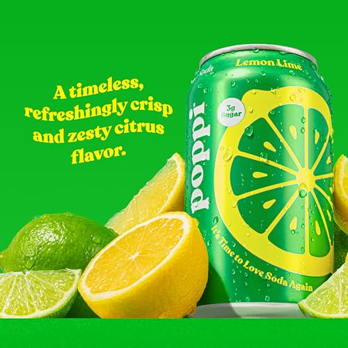 2-Pack Poppi Lemon Lime 12 Fl Oz Can