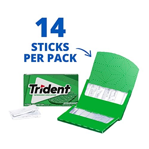 Trident Spearmint Sugar Free Gum, 14 Pieces