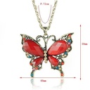 Red Crystal Gemstone Jewelry Butterfly Fashion Pendants Necklace