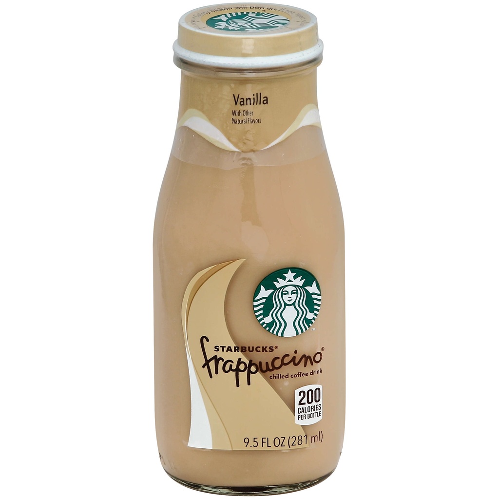 Starbucks Frappucino Vanilla Chilled Coffee Drink 9.5 Fluid Ounce Glass Bottle