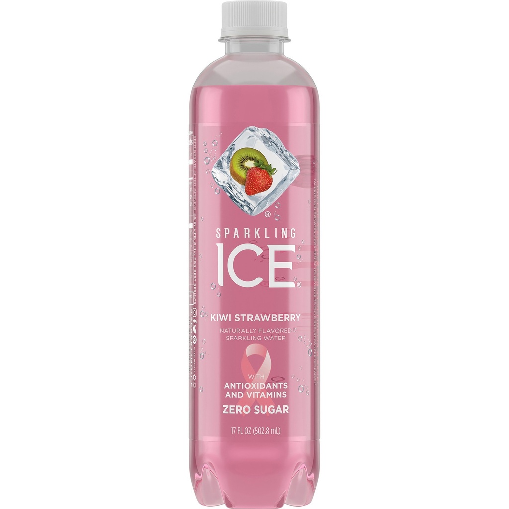 Sparkling Ice - Kiwi Strawberry - Flavored Sparkling Water - 17 Oz - Bottle