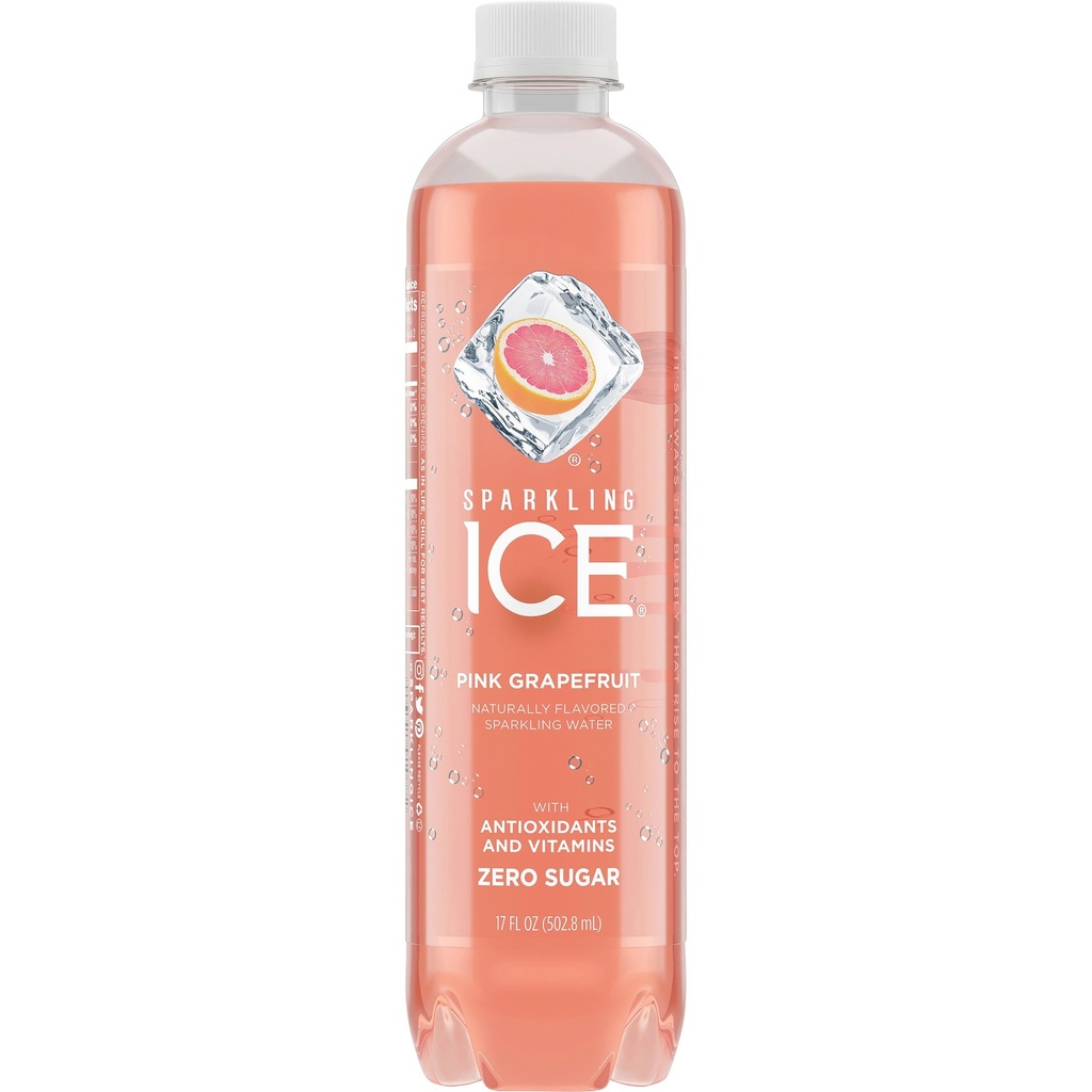 Sparkling Ice - Pink Grapefruit - Naturally Flavored Sparkling Mountain Spring Water - 8.1 Fl Oz