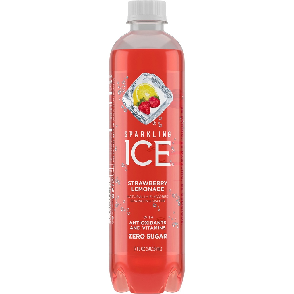 Sparkling Ice - Strawberry Lemonade - Naturally Flavored Sparkling Water -  17 Fl Oz - Bottle