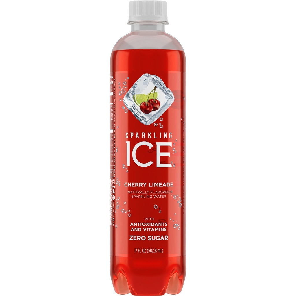 Sparkling Ice - Cherry Limeade - Carbonated Water - 17 Oz  - Bottle