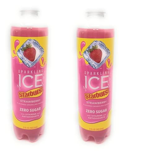 Sparkling Ice - Starburst Strawberry - Carbonated Water - 17 Oz - Bottle