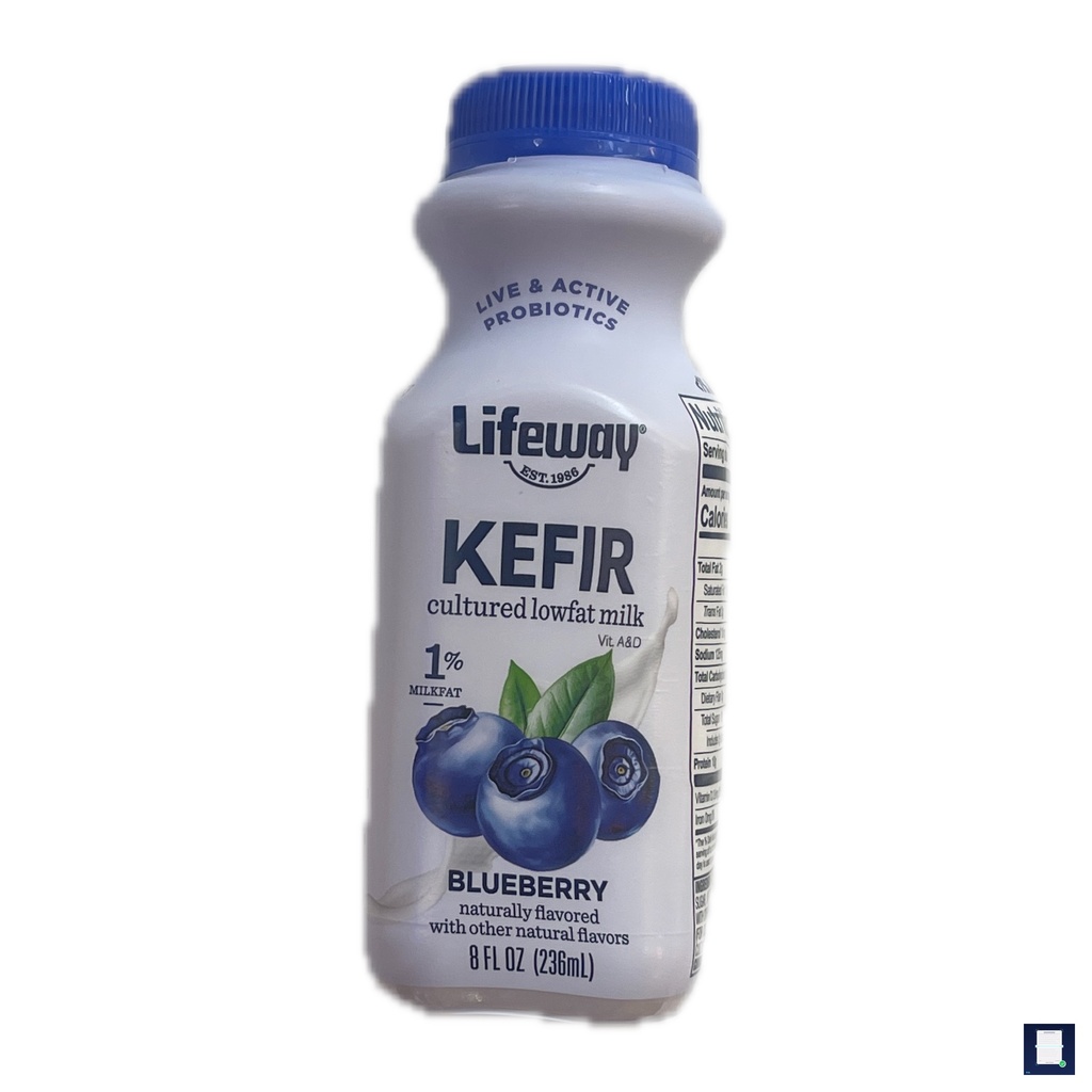 Lifeway - Kefir Cultured Lowfat Milk - Blueberry - 8.1 Fl Oz