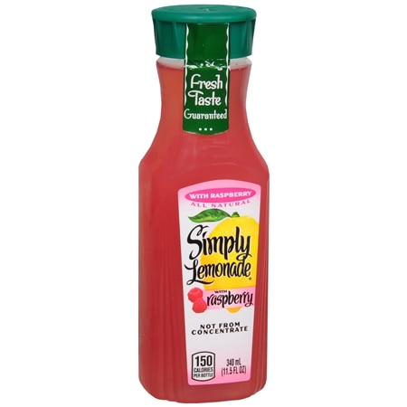 Simply - Lemonade with Raspberry - All Natural Non-Gmo - 11.5 Oz