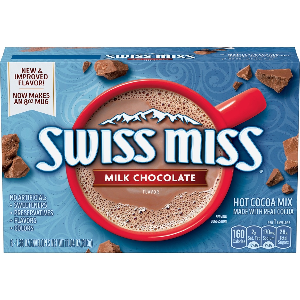 Swiss Miss Milk Chocolate Flavored Hot Cocoa Mix - 8-Count Envelopes - 1.38 Oz