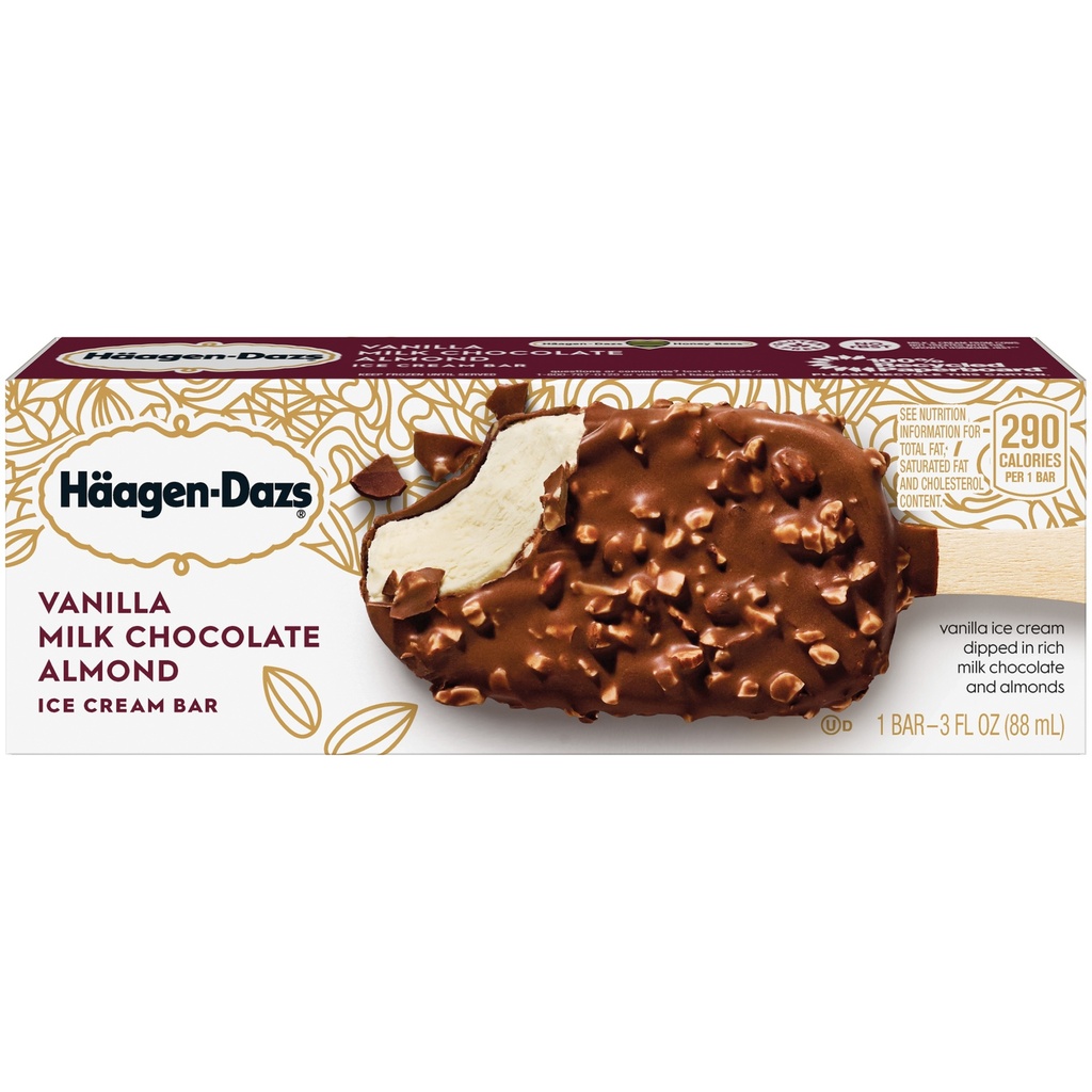 Häagen-Dazs - Vanilla Milk Chocolate Almond Bar - 3 Oz
