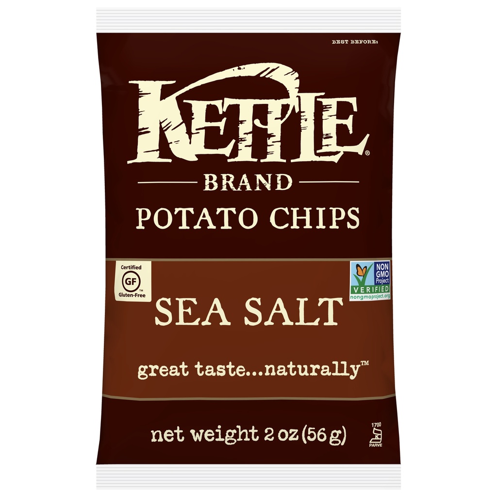 Kettle Brand - Potato Chips - Sea Salt Kettle Chips - Snack Bag - 2 Oz