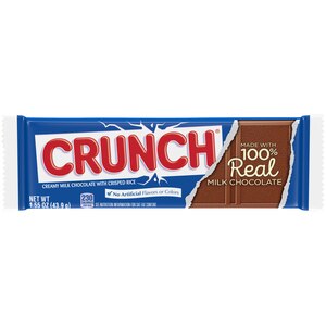CRUNCH Chocolate Bar Single - Creamy Milk Chocolate with Crisped Rice - 1.55 Oz