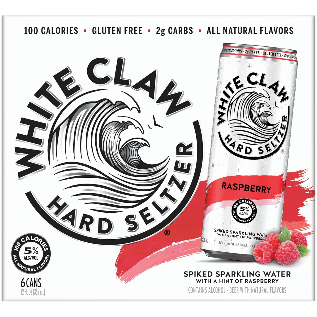 White Claw - Raspberry - 12 Oz - Can - 6 Pk