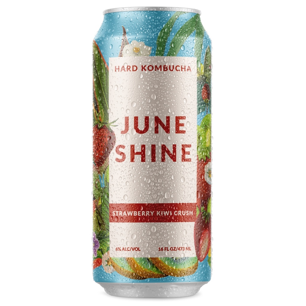 June Shine Strawberry Kiwi Crush Hard Kombucha - Beer - 12 Oz - Cans - Can