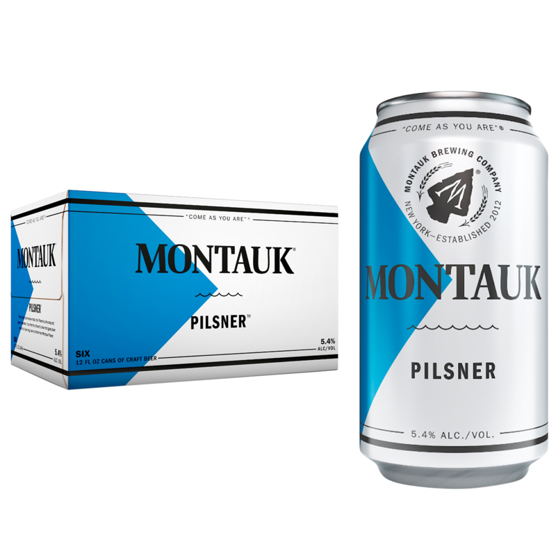[8151] Montauk Brewing Co. Pilsner Lager - Beer - 12 Oz - Cans - 6 Pack