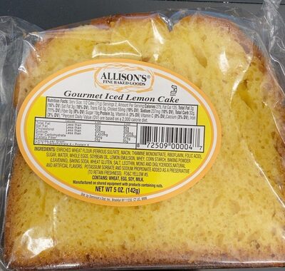 Allison's - Gourmet Iced Lemon Cake - 5 Oz