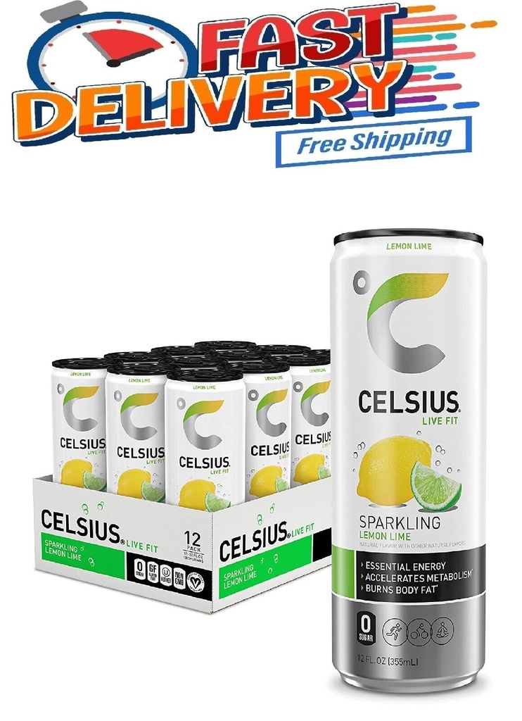 Celsius - Sparkling - Lemon Lime - 12 Oz - Can