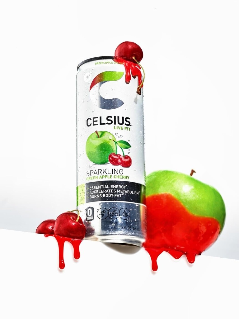 Celsius - Sparkling - Green Apple Cherry - 12 Oz - Can