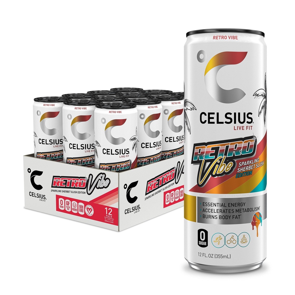 Celsius - Sparkling - Retro Vibe - 12 Oz - Can