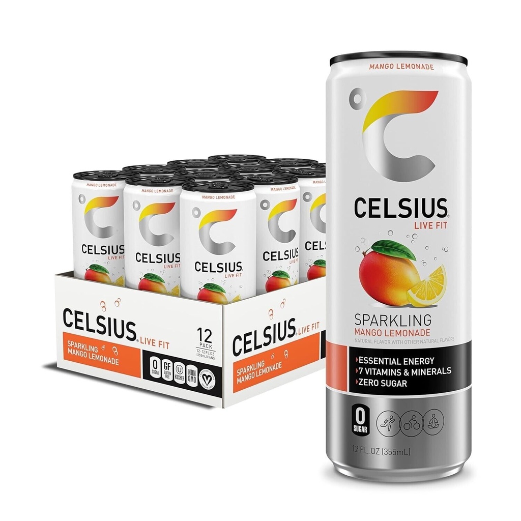 Celsius - Mango Lemonade - 12 Oz - Can