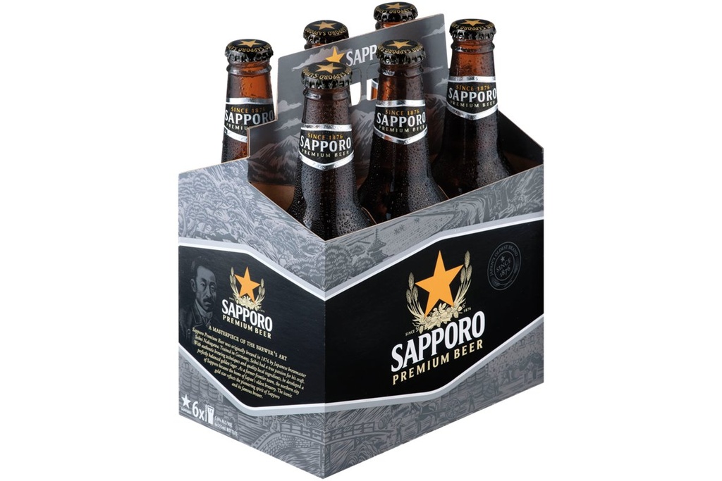 Sapporo - Premium Lager - Beer - 12 Oz - Bottles - 6 Pack