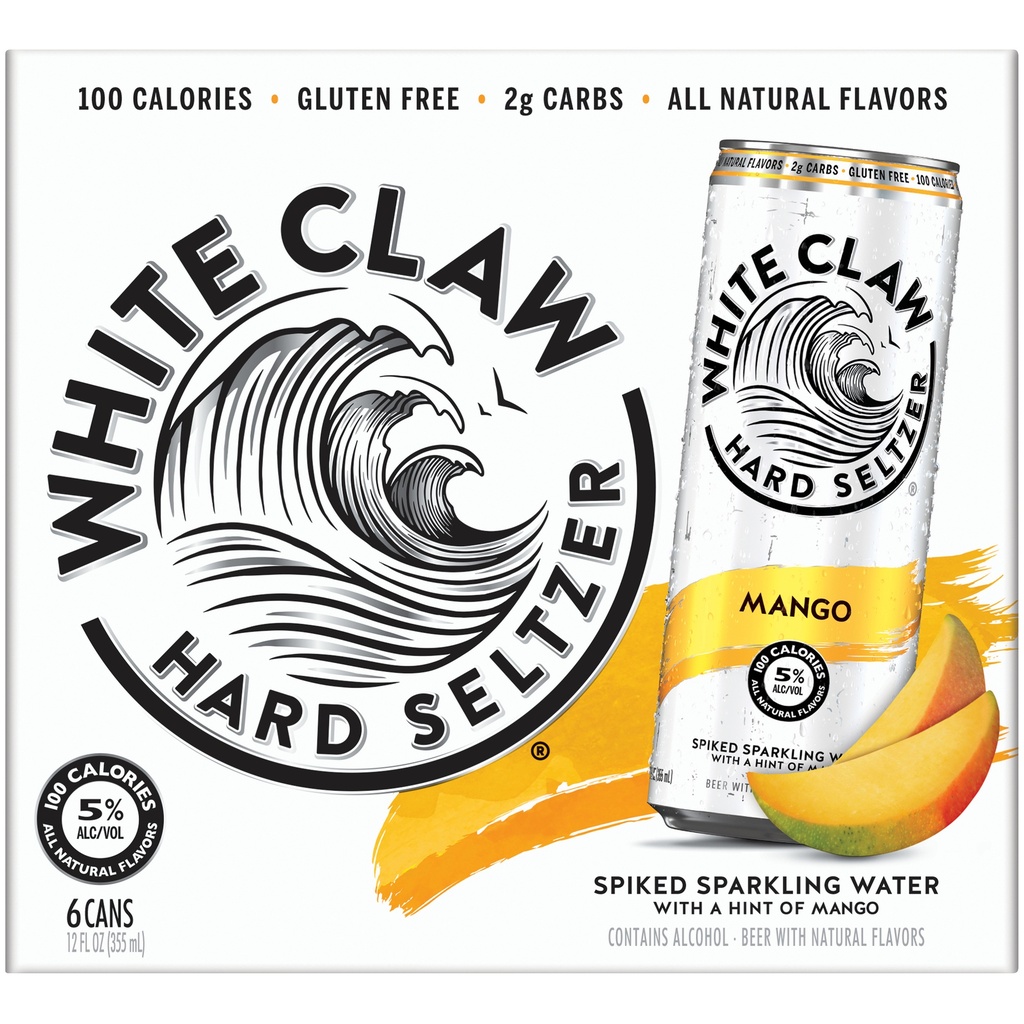 White Claw - Mango - 12 Oz - Can - 6 Pk