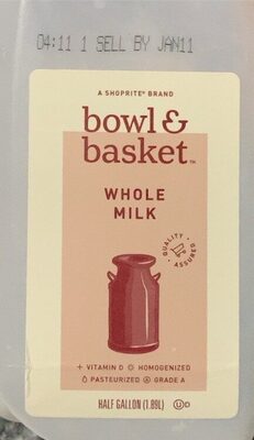 Bowl & Basket - Whole Milk - 1/2 Gallon